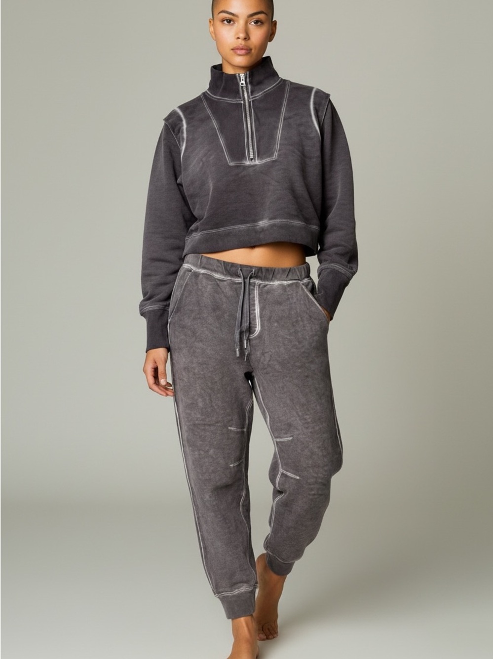 Veronica Beard DylanCharcoal sweatshirt L or if Drawstring Jogger Pants XL